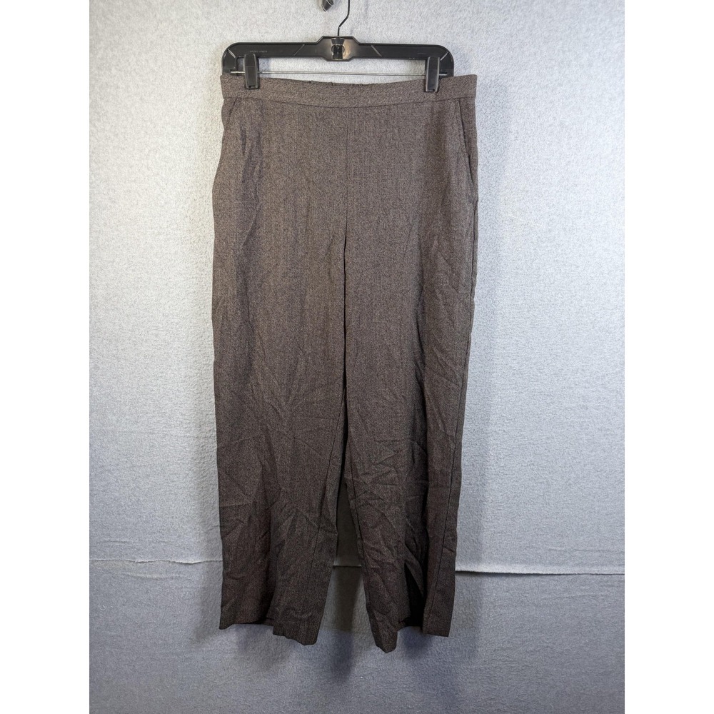 Sag Harbor Pants Womens 12 Brown Ponte Stretch Pull On Dress Work Office